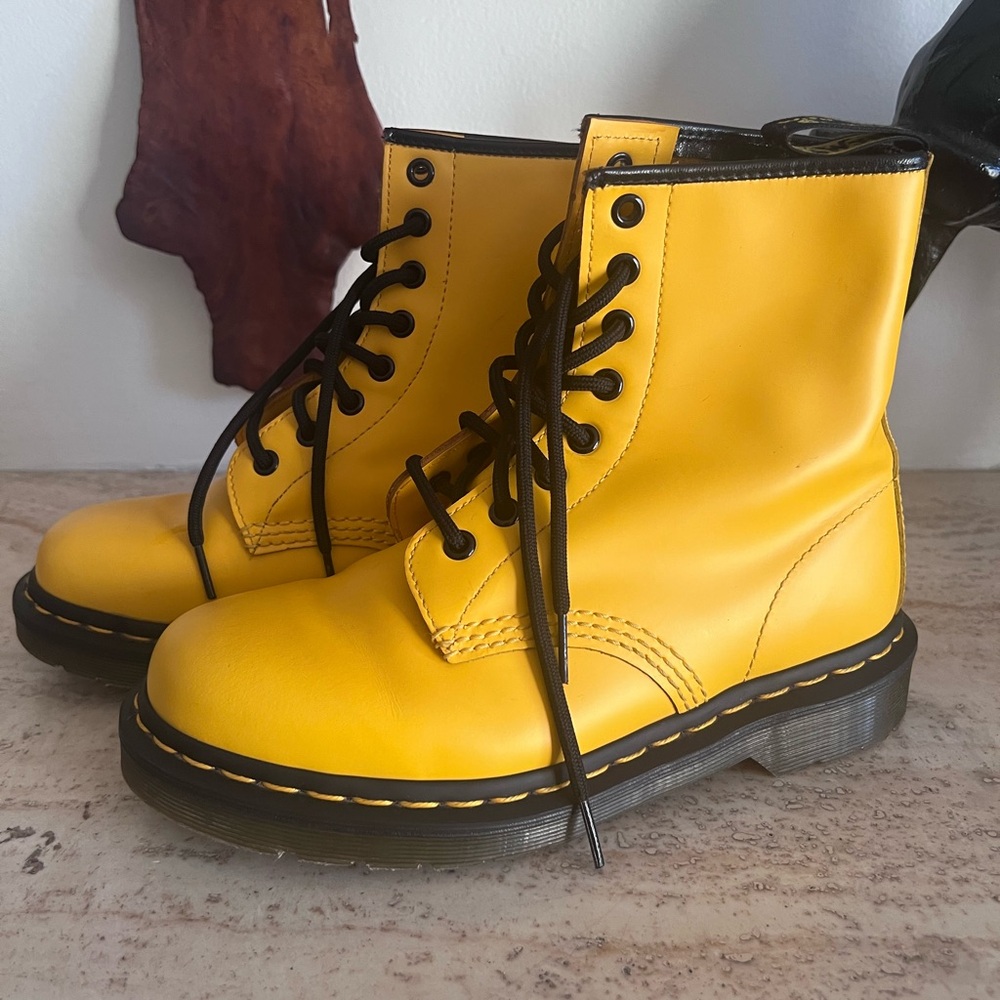 Dr. Martens Yellow Ankle Boots